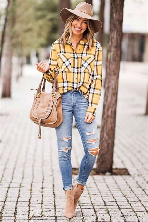 Flannel Shirt With Jeans Outfit #rippedjeans ★ For the inspiration on ...