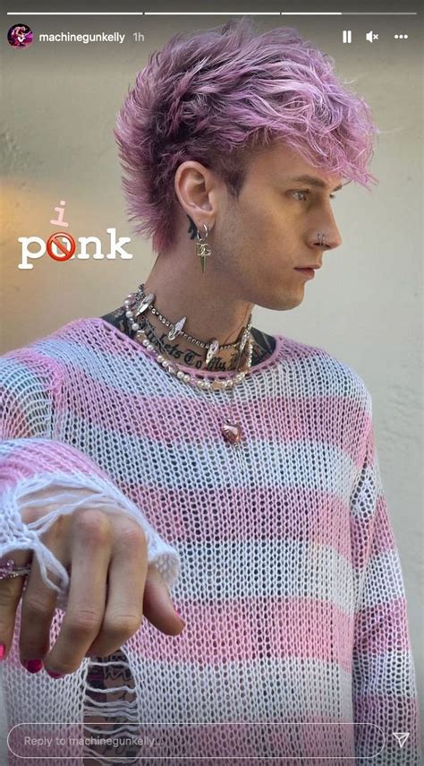 Machine Gun Kelly Rocks New Pink Hair to Match His Nails