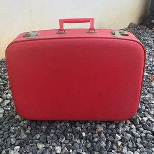 Vintage Mid Century Red Suitcase With Top Handle Mid Sized Red Luggage - Etsy