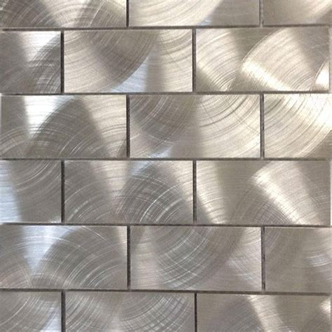 Splashback Tile Urban Silver 12 in. x 12 in. x 8 mm Aluminum Mosaic Tile-UR2X4SILALMNMSC - The ...