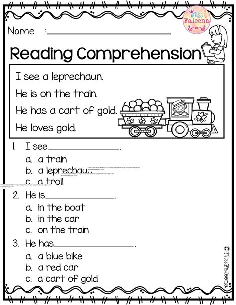 Reading Comprehension Preschool Kindergarten English Worksheets – Thekidsworksheet