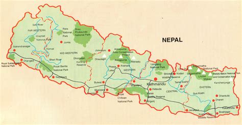 Map of Nepal - Lumbini Buddha Garden