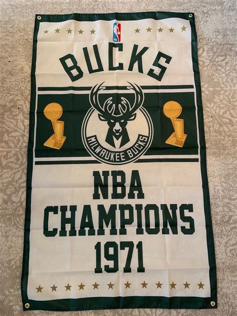 Milwaukee Bucks NBA Championship Banner Flag | Etsy