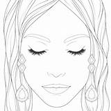Face Makeup Coloring Pages sketch template