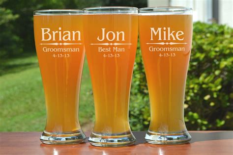 Etched Beer Glasses Personalized Pilsner Glasses 2 Custom - Etsy