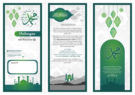 Contoh Design Undangan Maulid A4 | Cover page template word, Resume ...