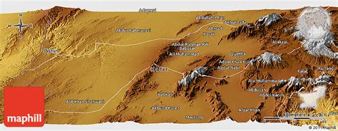 Physical Panoramic Map of Quetta