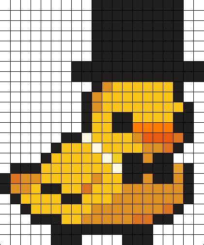 Dapper Duck Perler Bead Pattern | Bead Sprites | Animals Fuse Bead Patterns