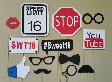 Sweet 16 Photo Booth Props