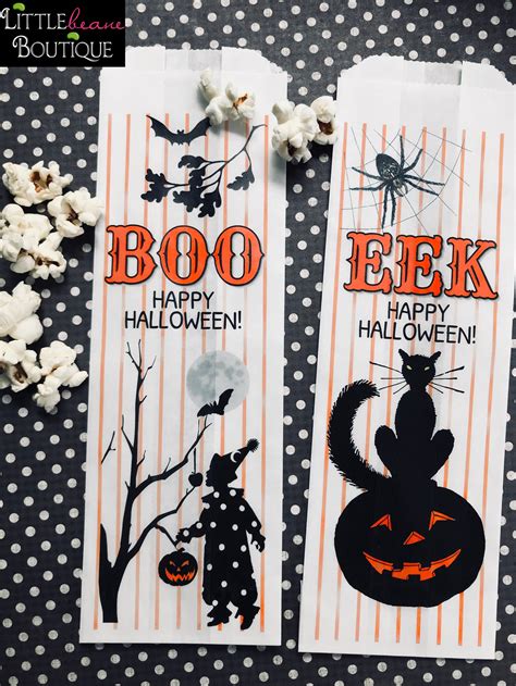 Halloween Popcorn Bags Halloween Favors Vintage Halloween | Etsy