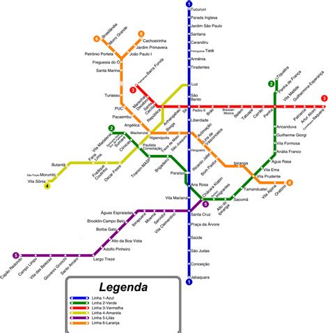 Sao Paulo Metro Map - Toursmaps.com