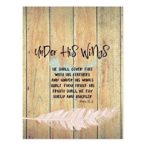 Under His Wings Encouragement w/Psalms Bible Verse Postcard | Zazzle.com