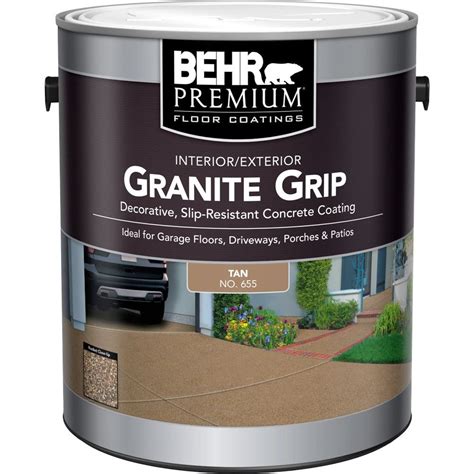 Behr Premium Granite Grip Interior/Exterior Concrete Coating - Tan, 3 ...