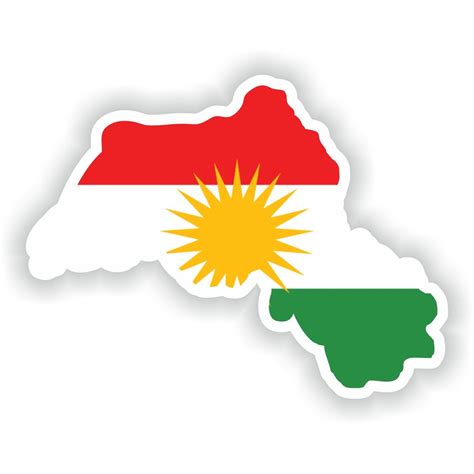 Kurdistan Map Flag Silhouette Custom Vinyl Stickers | STICKY-STELIOS ...