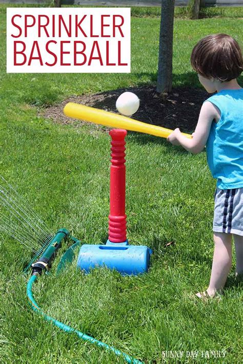 Sprinkler Baseball Activity for Preschoolers | Sunny Day Family