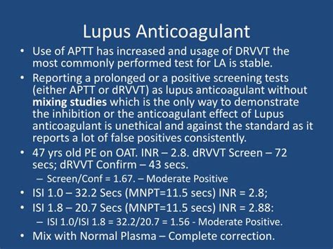 Icd 10 Cm Code For Lupus Anticoagulant Positive