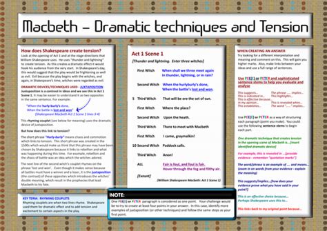 MACBETH ACT 1 SCENE 1 SUPPORT MAT FOR DRAMATIC TECHNIQUE AND TENSION ...