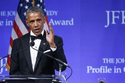 Barack Obama spoke Sunday after receiving the John F. Kennedy ...