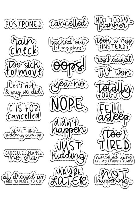 Aesthetic Printable Black And White Stickers
