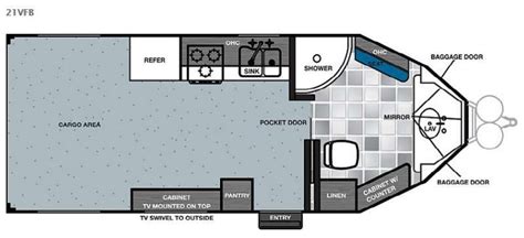 V-Nose 7X16 Cargo Trailer Conversion Floor Plans