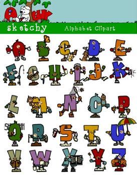 Alphabet People Clipart - Clip art by A Sketchy Guy | TPT