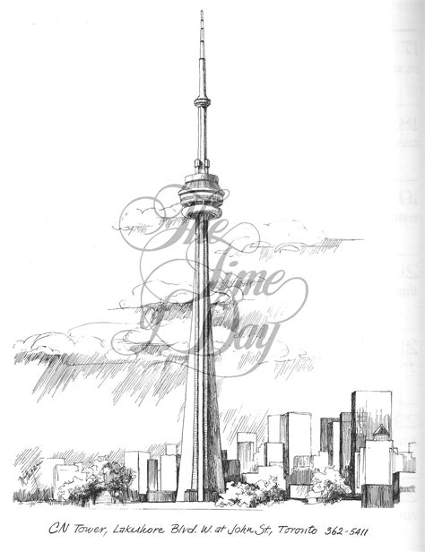 CN Tower | Modern drawing, Art drawings sketches simple, Graffiti drawing