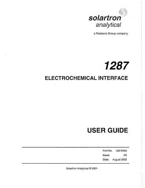 SOLARTRON 1287 USER MANUAL Pdf Download | ManualsLib