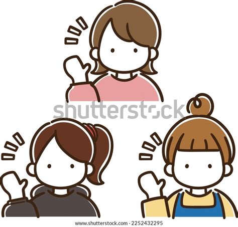 Illustration Set Three Girls Different Hairstyles Stock Vector (Royalty ...