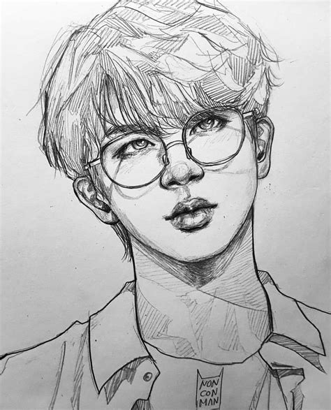 Nonconman Jin Kpop Drawings, Bts Drawings, Drawings Bts – dibujos de ...