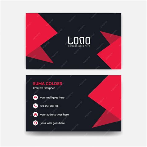 Premium Vector | Dark theme visiting card