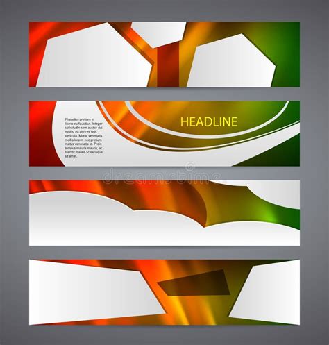 Set Banner Headline Horizontal Layout Hot Background02 Stock Vector ...