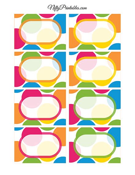 Bright Colorful Blank Labels Nametags - Nifty Printables