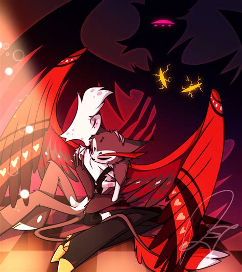 Angel Dust's and Husk's inner demons, fanart by artist Rae (@jigokuhana89) : r/HazbinHotel