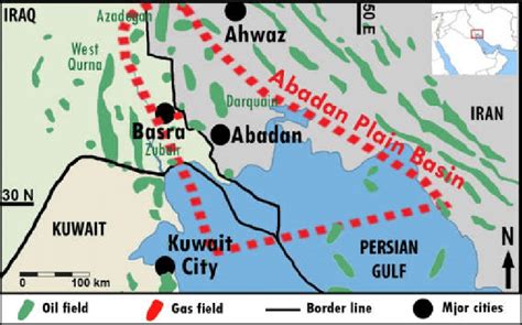 Abadan Plain Basin and oil and gas fields in the region. Abadan Plain... | Download Scientific ...