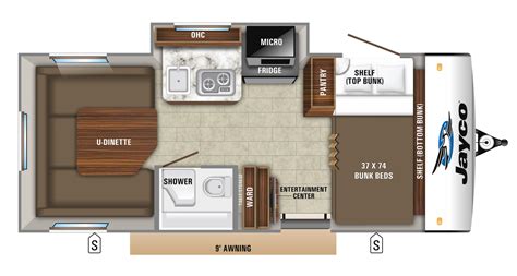 2019-HUMMINGBIRD-17BH FLOOR PLAN Jayco Travel Trailers, Small Travel ...