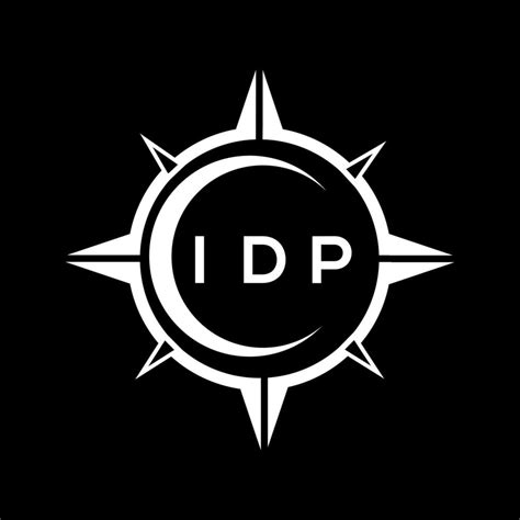 IDP abstract technology circle setting logo design on black background. IDP creative initials ...