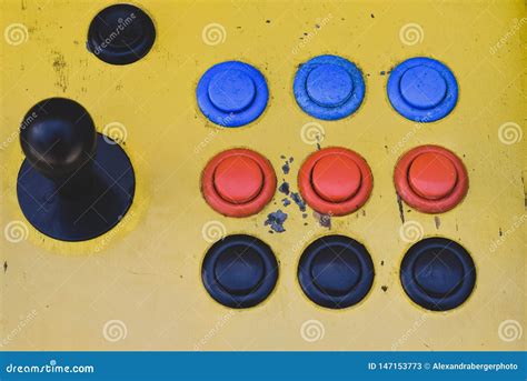 Old Joystick and Colorful Buttons of a Slot Machine Stock Image - Image ...