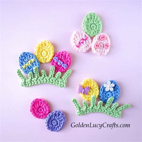 Easter Egg Applique, Free Crochet Pattern - GoldenLucyCrafts