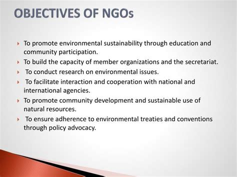 PPT - ROLE OF NGO IN ENVIRONMENT preservation PowerPoint Presentation - ID:2757031