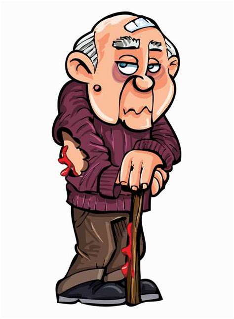 sick old man cartoon - Clip Art Library