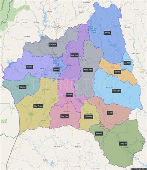 Map of Gia Lai province - Thong Thai Real