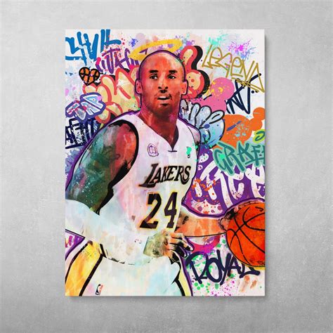 Kobe Bryant Graffiti LA Lakers Basketball Pop Art Wall Art