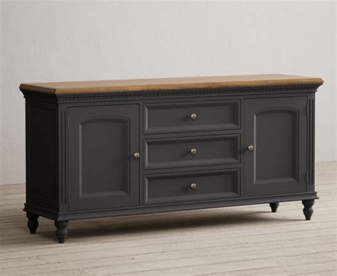 Francis Oak and Charcoal Grey Painted Extra Large Sideboard | Oak ...