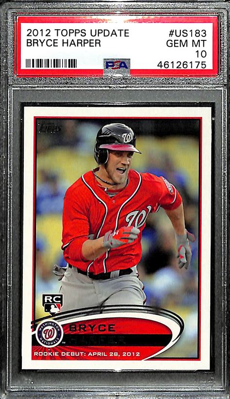 Lot Detail - HOT! 2012 Topps Update Bryce Harper #US183 Rookie Card Graded PSA 10 Gem Mint! His ...