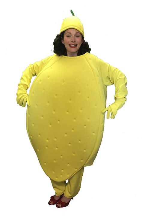 Adult Yellow Lemon Costume Fruit Fancy Dress Outfit