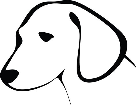 Silhouette Dog Face PNG File - PNG Mart