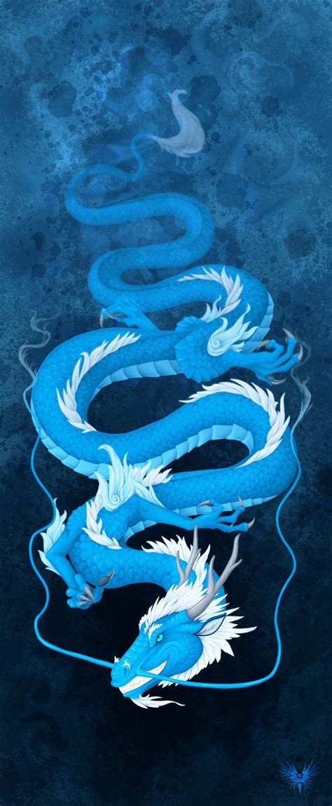 Blue Chinese Dragon Art