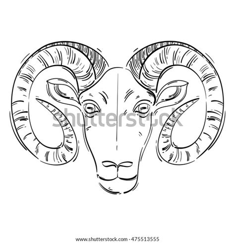 Vector Abstract Illustration Ram Aries Horoscope Stock Vector (Royalty ...