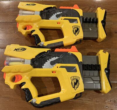 NERF N-Strike Firefly REV-8 Foam Dart Gun Blaster *LOT OF 2* Glow In ...