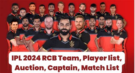 IPL 2024 RCB Team, Player list, Auction, Captain, Match List - VISIT ODISHA